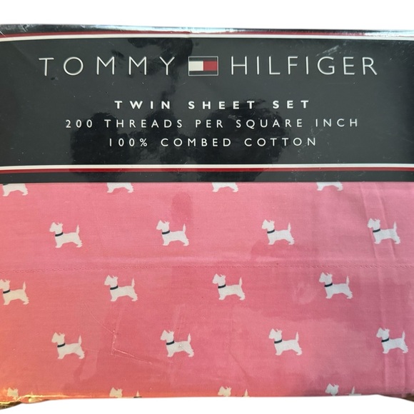 Vintage Tommy Hilfiger Park Ave. Scottie Dog COTTON sheet set NIP
